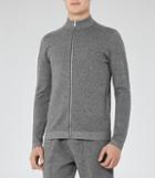 Reiss Basillica - Funnel Neck Zip Cardigan In Grey, Mens, Size Xs