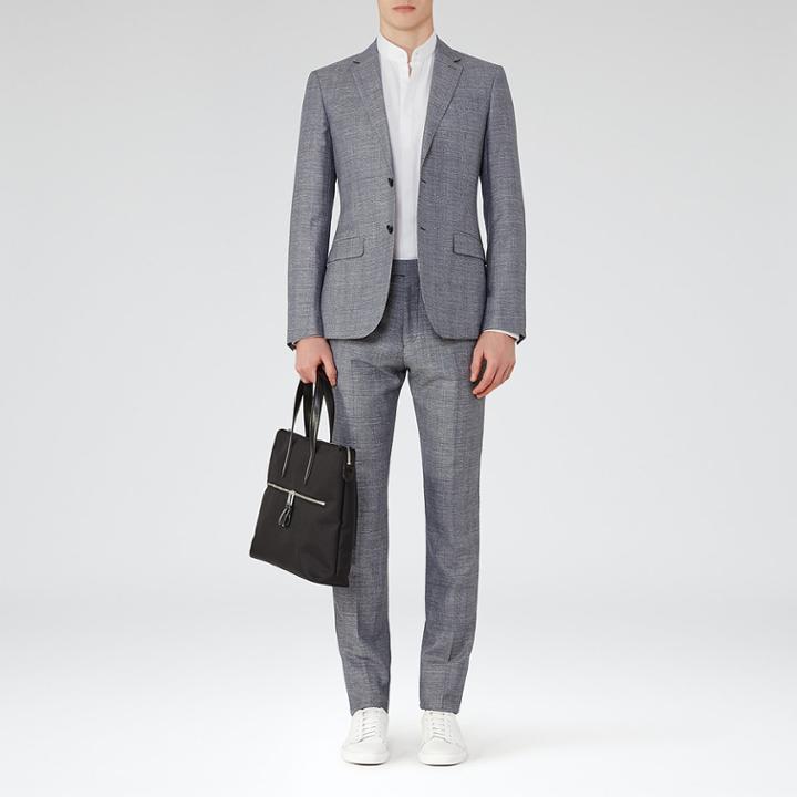 Reiss Buckingham - Mens Wool And Linen Suit In Blue