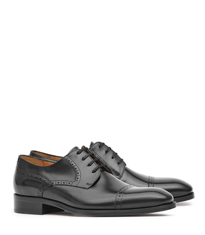 Reiss Calma - Mens Premium Leather Brogues In Black, Size 8