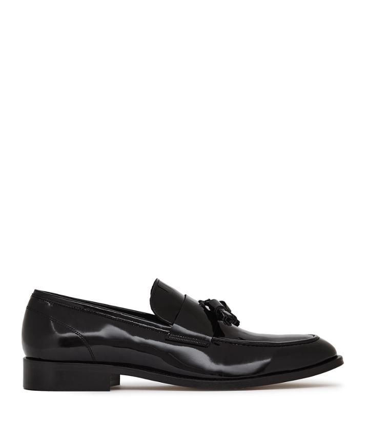 Reiss Pillen - Mens Patent Leather Loafers In Black, Size 8