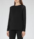Reiss Kezia - Sheer-sleeve Top In Black, Womens, Size S