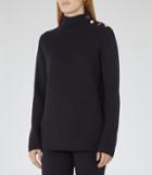 Reiss Emily - Button-detail Jumper In Blue, Womens, Size Xs