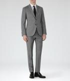 Reiss Ruben - Mens Tonal Check Suit In Grey, Size 36