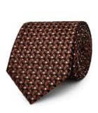 Reiss Xaviar - Mens Geometric Silk Tie In Brown, Size One Size
