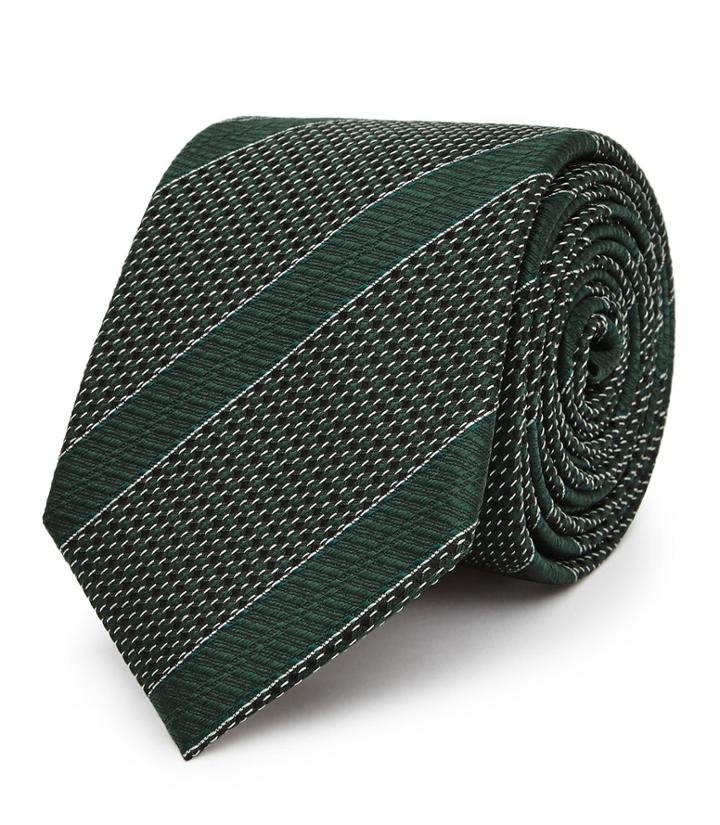 Reiss Wonder - Mens Striped Silk Tie In Green, Size One Size