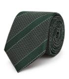 Reiss Wonder - Mens Striped Silk Tie In Green, Size One Size