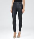 Reiss Vine - Womens Leather Trousers In Blue, Size 6