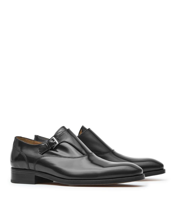 Reiss Calwer - Monk Strap Shoes In Black, Mens, Size 9