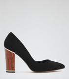 Reiss Willow Wooden Heel Court Shoes