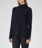 Reiss Sofie - Womens High-neck A-line Jumper In Blue, Size Xs