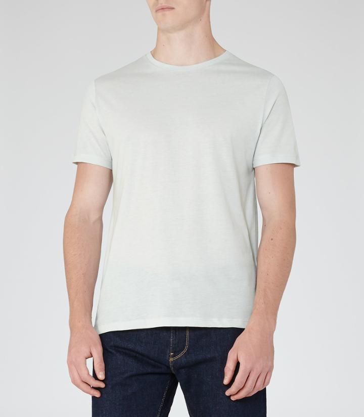 Reiss Bless Marl - Crew Neck T-shirt In Blue, Mens, Size Xxl