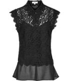 Reiss Nikki - Womens Sheer Lace Top In Black, Size 4