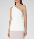 Reiss Henrieta - Womens One-shoulder Knitted Top In White, Size Xs