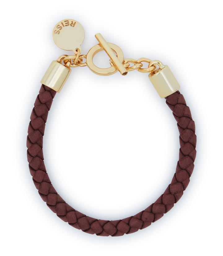 Reiss Barbet - Womens Leather Bracelet In Red, Size One Size