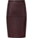 Reiss Cleo - Womens Leather-panel Pencil Skirt In Red, Size 4