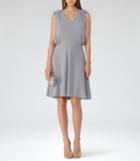 Reiss Stellie - Womens Ruffle-shoulder Dress In Grey, Size 4