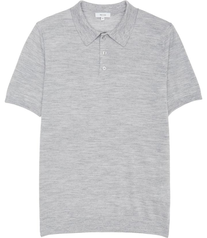 Reiss Manor - Knitted Polo Shirt In Grey, Mens, Size S