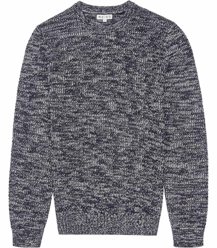 Reiss Turbine - Mens Flecked Jumper In Blue, Size Xs
