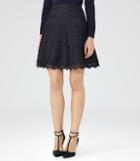 Reiss Mallory - Womens Lace A-line Skirt In Blue, Size 4
