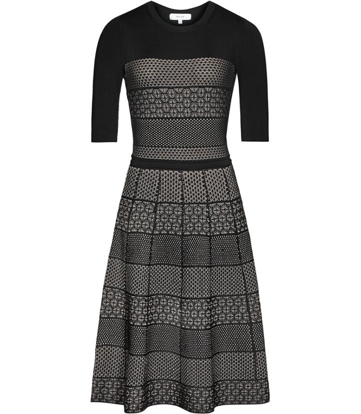 Reiss Alithia - Womens Technique Knitted Dress In Black, Size 4