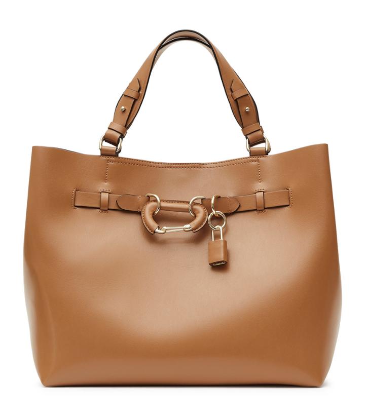 Reiss Bleecker - Structured Leather Tote In Brown, Womens