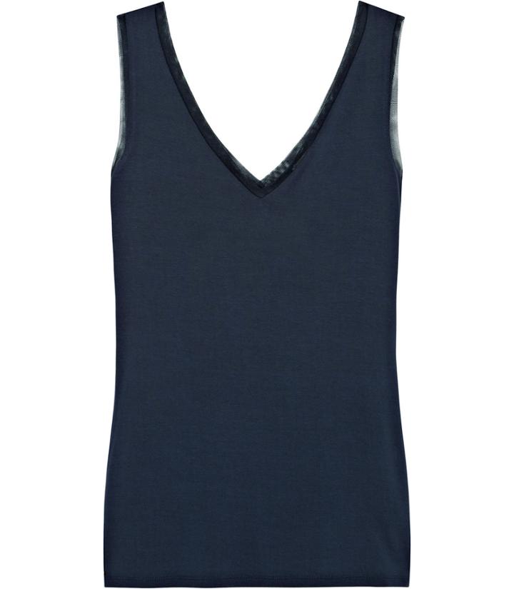 Reiss Ona - Womens V-neck Tank Top In Blue, Size Xs