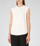 Reiss Magda - Gathered Tank Top In White, Womens, Size 0