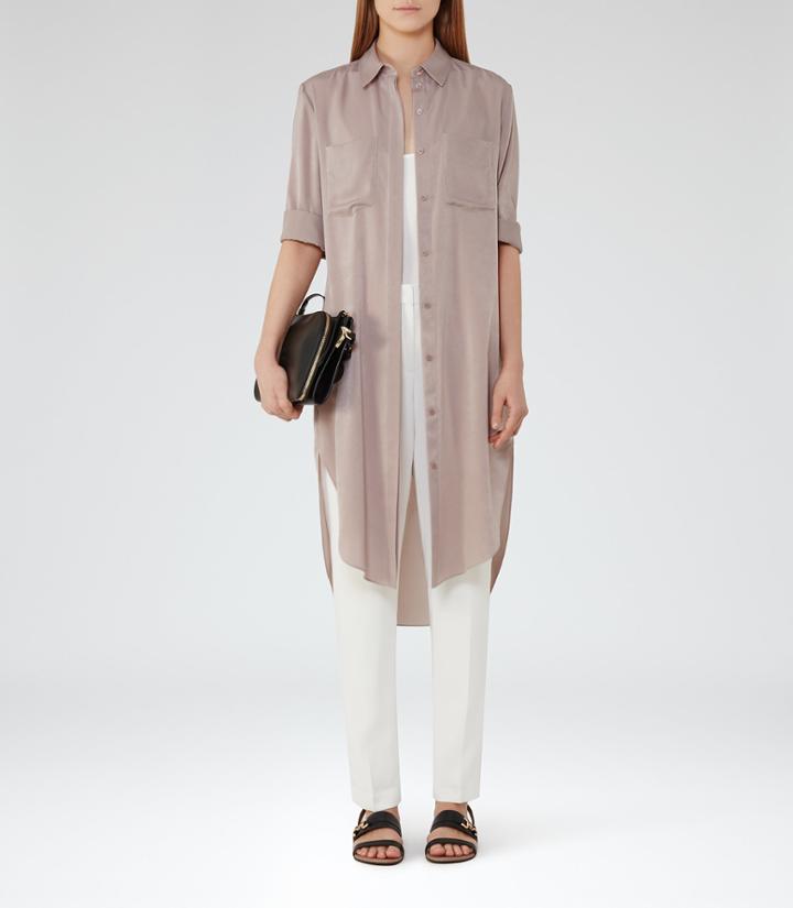 Reiss Zoe - Shirt Dress In Grey, Womens, Size 0
