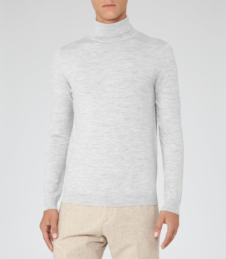 Reiss Observe - Rollneck Jumper In Grey, Mens, Size Xs