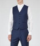 Reiss Harry W - Mens Modern Fit Waistcoat In Blue, Size 46