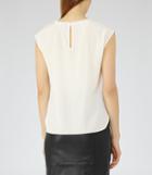 Reiss Una - Womens Lace-detail Tank Top In White, Size 4