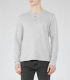 Reiss Golden - Henley Top In Grey, Mens, Size Xs