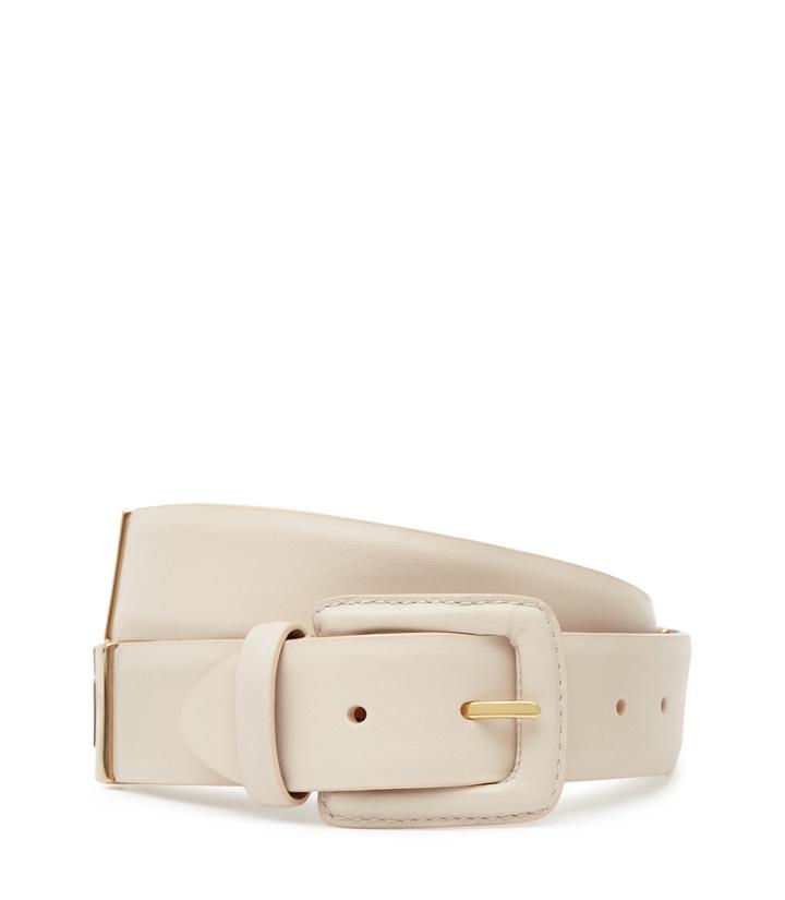 Reiss Joni - Womens Buckle-detail Belt In White, Size Xs