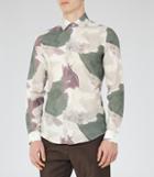 Reiss Aspen - Painterly Print Shirt In Green, Mens, Size Xs