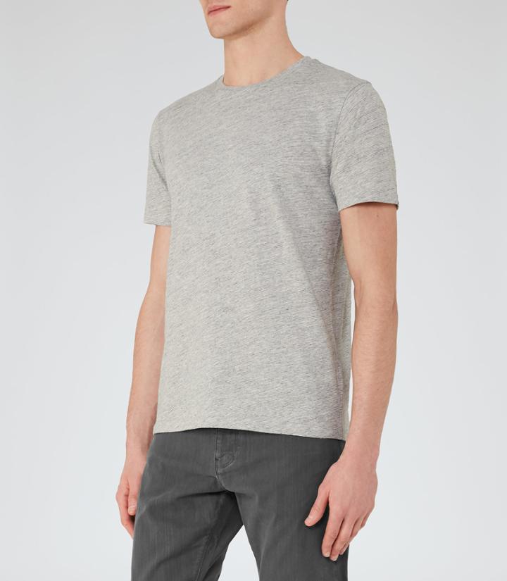 Reiss Barney - Crew-neck Cotton T-shirt In Grey, Mens, Size Xs