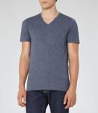 Reiss Dayton Marl - Mens V-neck T-shirt In Blue, Size S