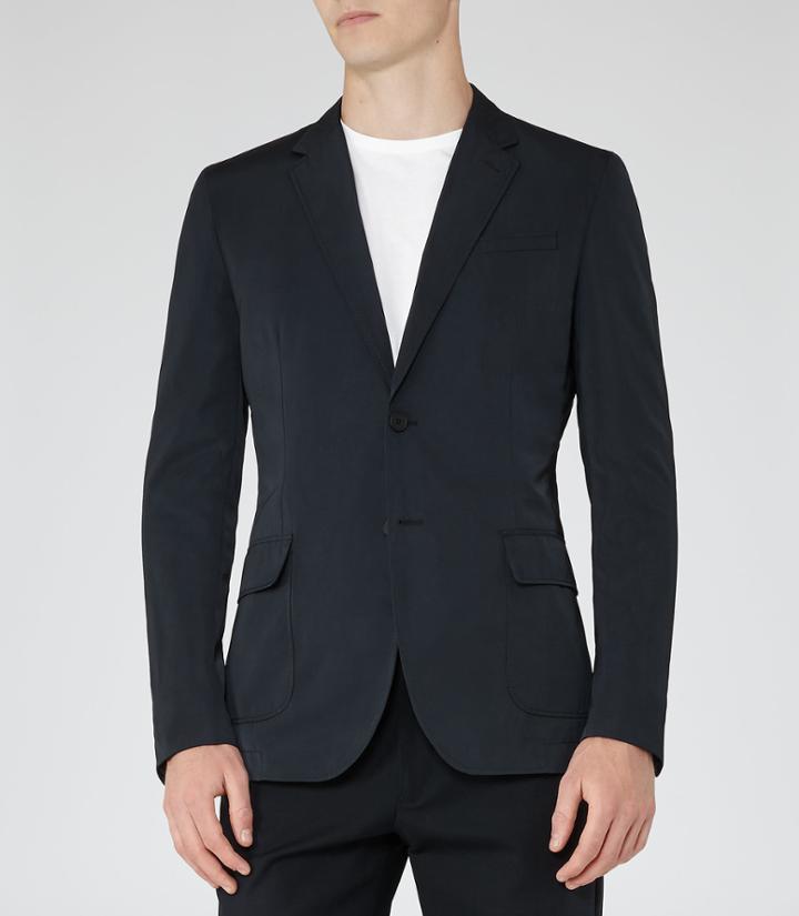 Reiss Eagle - Mens Patch Pocket Blazer In Blue, Size 38