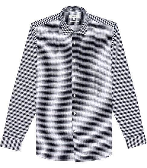 Reiss Silver Slim Houndstooth Shirt