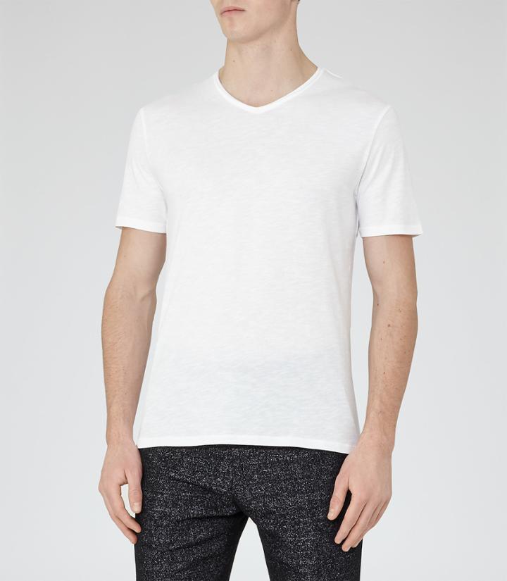 Reiss Majestic - Mens Raw Edge T-shirt In White, Size S