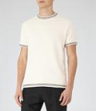 Reiss Homage - Mens Piped Cotton T-shirt In White, Size Xs