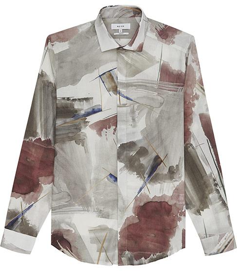 Reiss Whistler Painterly Print Shirt
