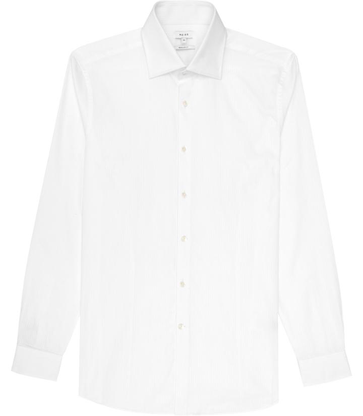 Reiss Safari - Mens Regular Stripe Shirt In White, Size Xs