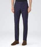 Reiss Serge - Mens Checked Tailored Trousers In Blue, Size 28