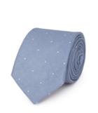 Reiss Hamburg - Mens Linen Dot Tie In Blue, One Size