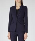 Reiss Seville Jacket - Womens Single-breasted Blazer In Blue, Size 4