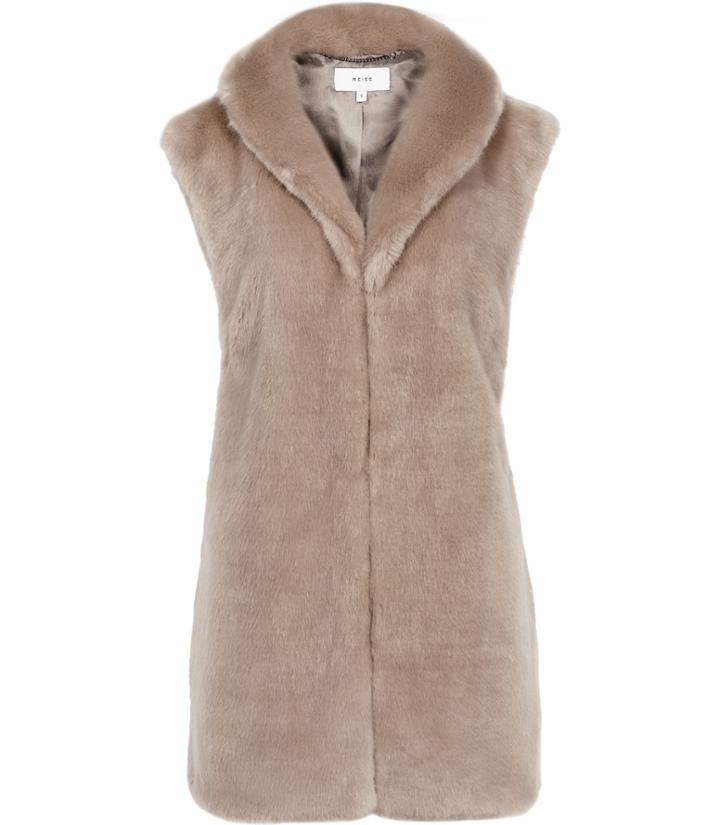 Reiss Meyer - Womens Faux Fur Gilet In Grey, Size Xs
