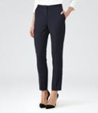 Reiss Indi Trouser - Womens Textured Tailored Trousers In Blue, Size 8