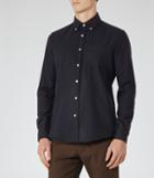 Reiss Emerick - Flecked Slim Shirt In Blue, Mens, Size Xs