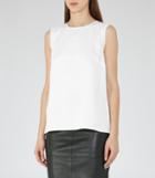 Reiss Alicia - Button-back Tank Top In White, Womens, Size 0