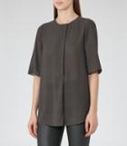 Reiss Carine - Womens Short-sleeved Top In Red, Size 4
